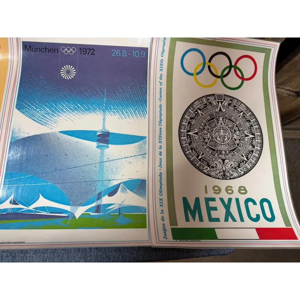 Set of 6 Vintage Marathon 1972 Munich Olympics BC Comics Plastic Placemats